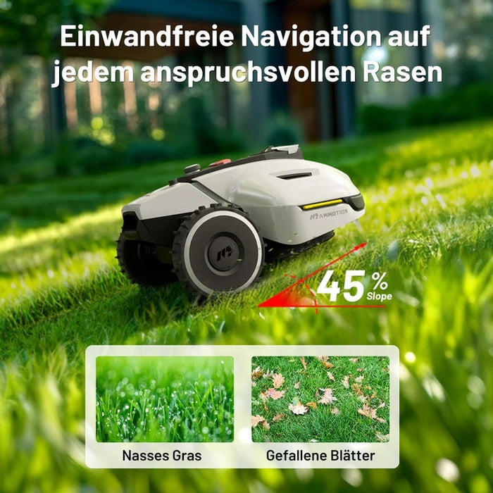 MAMMOTION YUKA 1500 Mähroboter mit Kehrmaschinen-Kit
