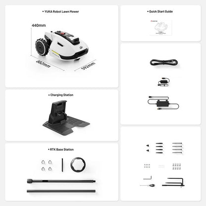 MAMMOTION YUKA 2000 Mähroboter mit Kehrmaschinen-Kit