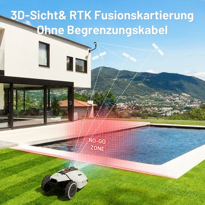 MAMMOTION YUKA 2000 Mähroboter mit Kehrmaschinen-Kit